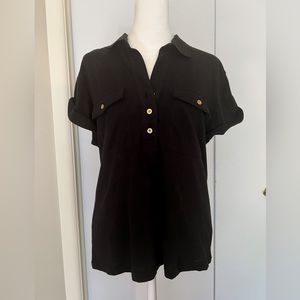 New with tags: Derek Lam 10 Crosby Black Polo Shirt, Medium